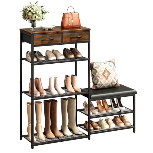 Shoe Rack Bench Shoe Rack for Entryway, Cushioned Entryway - Image 2
