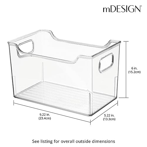 mDesign Deep Plastic Office Storage Bins with Handles - Image 3