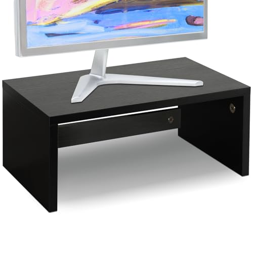 TEAMIX 6.7 inch Tall Monitor Stand Riser, Wood Shelf Riser - Image 2