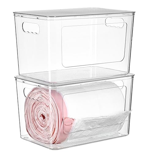 Vtopmart 2 Pack Clear Trash Bag Holder, Stackable Garbage Bag - Image 2