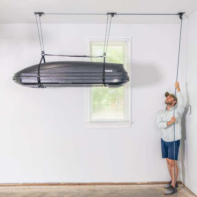 Teal Triangle Cargo Box Hoist, Garage Pulley Lift System - Image 4