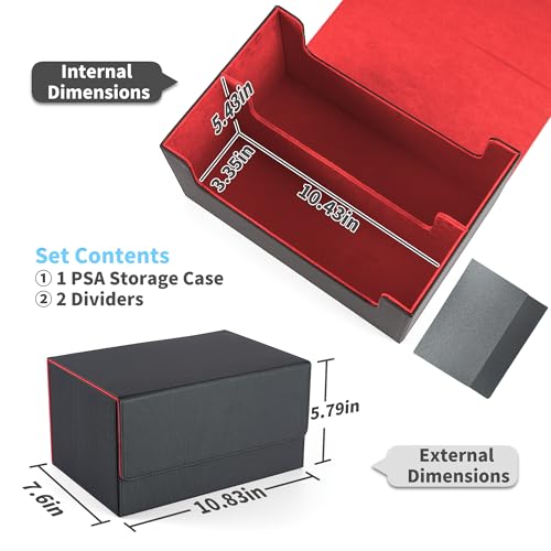 Graded Card Storage Box - Holds 80 PSA/BGS Slabs (Black and Red) - Image 4