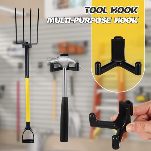 Yaocom 10 Pcs Tool Hook for Shed Accessories, Plastic Black - Image 5