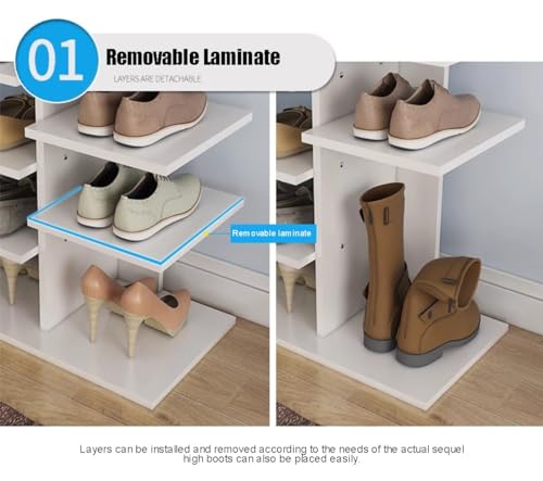 8 Tiers Shoe Rack Narrow Shoe Organizer for Closet Entryway, Tall - Image 7
