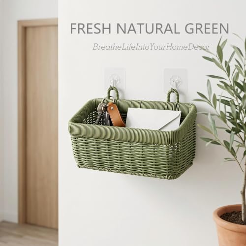 Wicker-Style Hanging Baskets, Wall Mounted Storage Organizer - Image 6