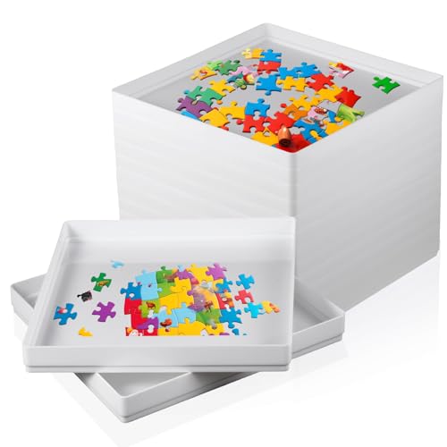 Yaomiao 12 Pcs Puzzle Sorting Trays 8 x 8 Inches Puzzle - Image 2