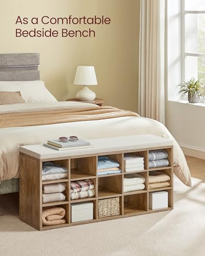 VASAGLE Shoe Bench with Cushion, 15 Compartments, 11 | All Products - Image 6