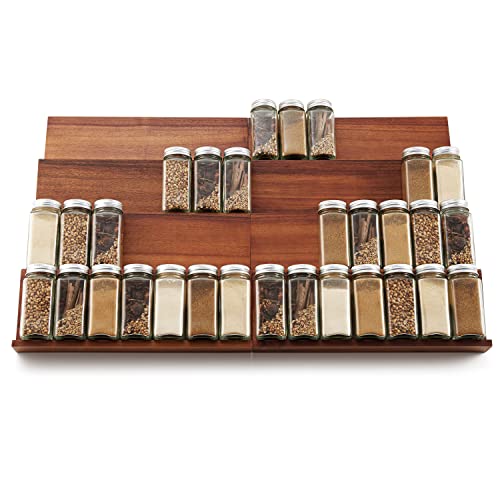 Tinamo Acacia Wood 4-Tier Spice Rack Organizer for Cabinet, Pack - Image 6