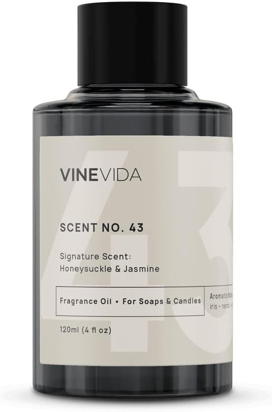 VINEVIDA [4oz] Honeysuckle & Jasmine Fragrance Oil for Candle Making and Soap Making - Premium Candle Scents for Soy Candles
