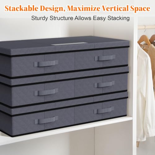 Under Bed Storage Containers with Lids, 2 Pack Foldable Grey - Image 7