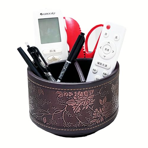 PU Leather Round TV Remote Control Holder for Table, | All Products - Image 2