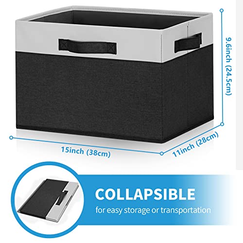 GhvyenntteS Large Storage Baskets for Shelves 3 Pack, Collapsible - Image 3