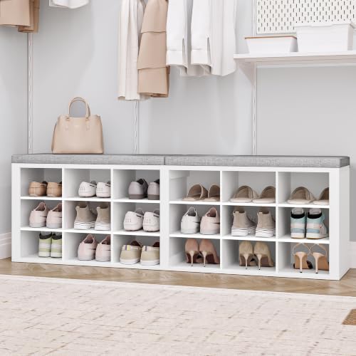 Hzuaneri Shoe Storage Bench with Cushion, Storage Bench - Image 2