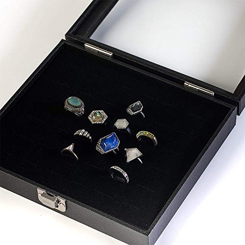 Barelove Jewelry Rings Storage Organizer Case, Black - Image 7