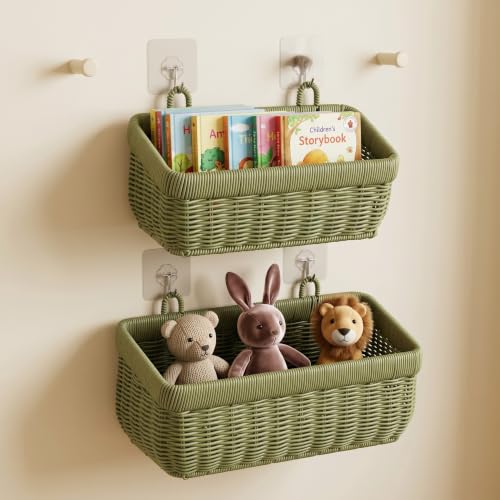 Wicker-Style Hanging Baskets, Wall Mounted Storage Organizer - Image 7