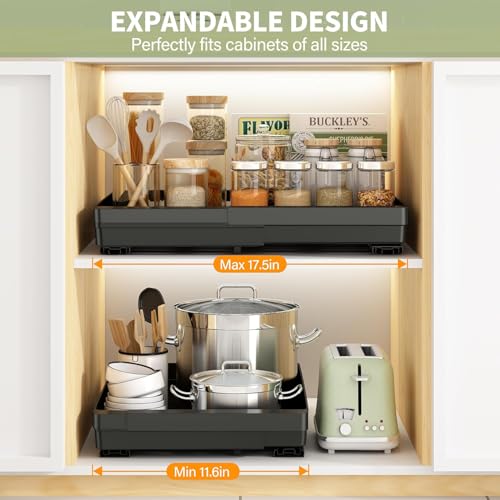 DOMNIU Pull Out Cabinet Organizers Expandable,Black, | All Products - Image 3