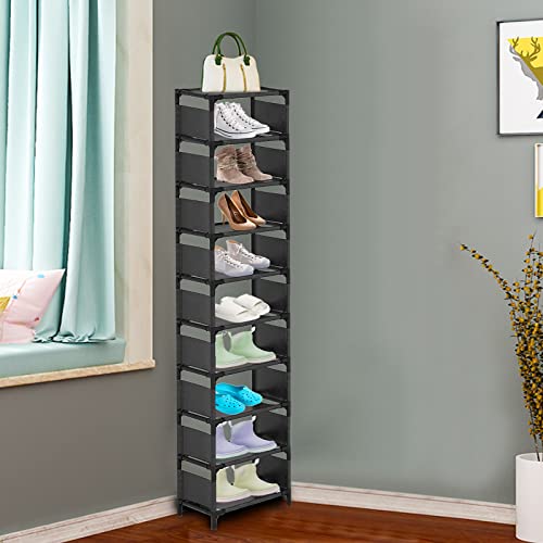 10-Tier Vertical Shoe Rack, Tall Narrow Shoe Shelf Space Saving - Image 7