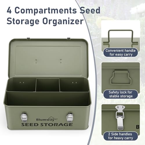 Seed Storage Organizer, Metal Seed Saving Box with Lid - Image 4