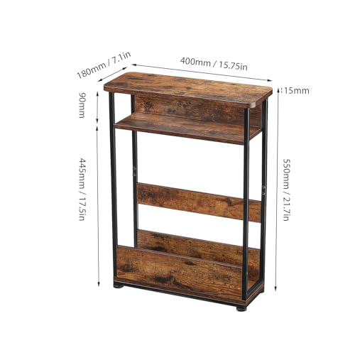 YEAKOO Narrow Side Table,3-Tier End Table with Storage Shelf - Image 4