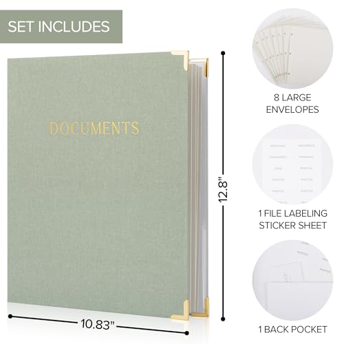 Important Document Organizer Set with Folders - Complete Linen - Image 5