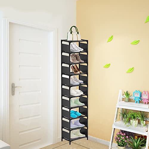 10-Tier Vertical Shoe Rack, Tall Narrow Shoe Shelf Space Saving - Image 3