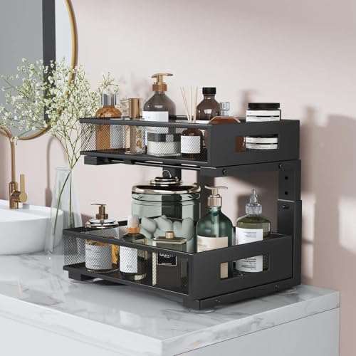 Under Sink Organizer, 2-Tier Dual Pull Out Cabinet | Home Organization - Image 7