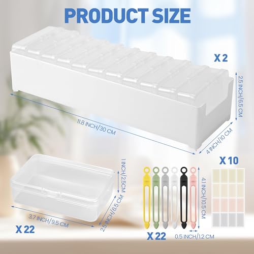 2 Pack Cable Organizer Storage Box with Wire Ties, D | All Products - Image 3