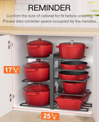 ORDORA Pots and Pans Organizer Under Cabinet 15.8", 8-Tier - Image 3