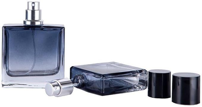 Glass Perfume Bottle Empty Refillable 8Pack Clear Travel Perfume Spray Atomizer Bottle 30ml Perfume Fine Mist Spray Perfume Bottle Atomizer Container with Sprayer Applicator (Gradient Blue 30ml 8PCS)