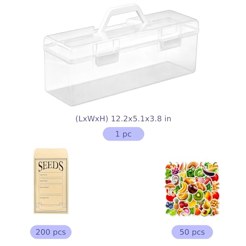 Seed Storage Organizer Box, Clear Plastic Seed Packet - Image 5