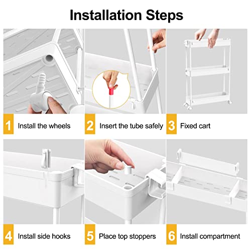 SPACELEAD Slim Storage Cart 3 Tier,Bathroom Organize | All Products - Image 7