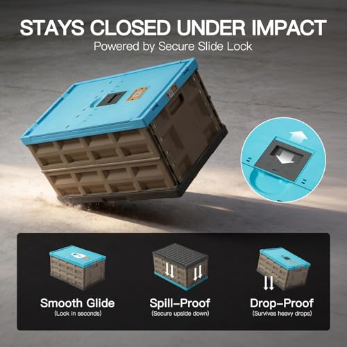 Heavy Duty Collapsible Storage Bins with Attached Lids - Image 5