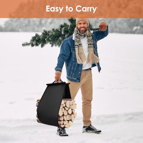 Firewood Rack, Firewood Holder With Carrier Bag - Image 3