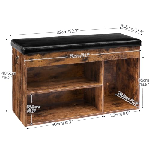 HOOBRO Shoe Storage Bench with Cushion, 32.3" Entryway Bench - Image 4