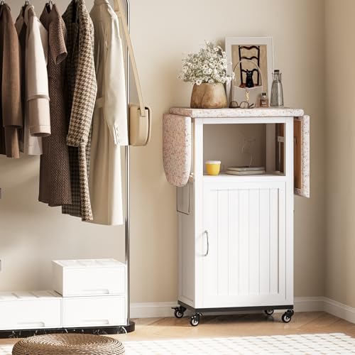 Rolling Ironing Board with Storage Cabinet, Folding Ironing Board - Image 3