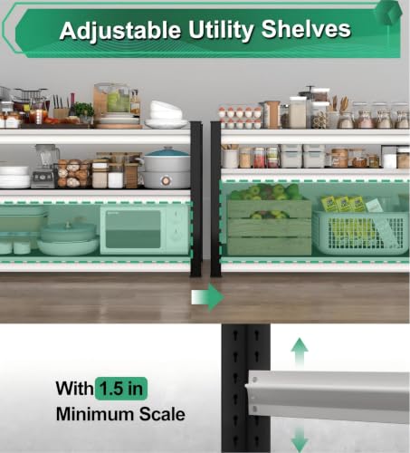 Storage Garage Shelving Units: 39.3" W x 17.7" D x 36" H White - Image 7