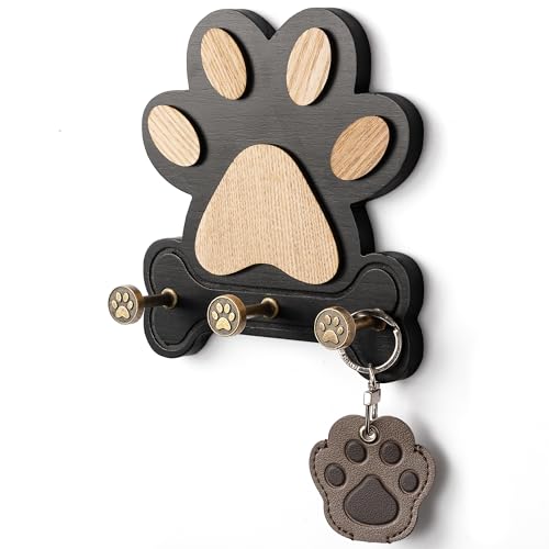 MTERSN Pine Wood Dog Leash Holder for Wall for Dog Walking - Image 2