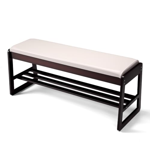 Wood Entryway Bench with Flip Storage Cushion, U-Shaped - Image 2