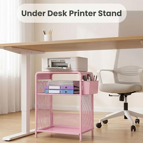 Small 3 Tier Printer Stand for Under Desk, Height | Home Organization - Image 5