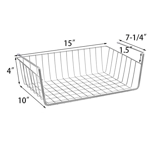 3 Pack Under Shelf Baskets, 15 x 10 x 5.5 Inch Slide - Image 4