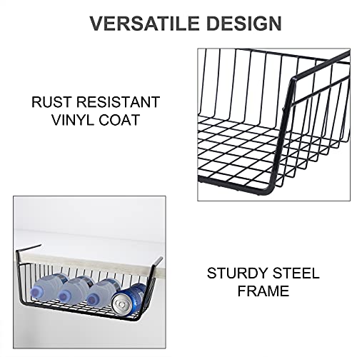 4Pcs Under Shelf Basket Metal Wire Under Cabinet Basket - Image 8