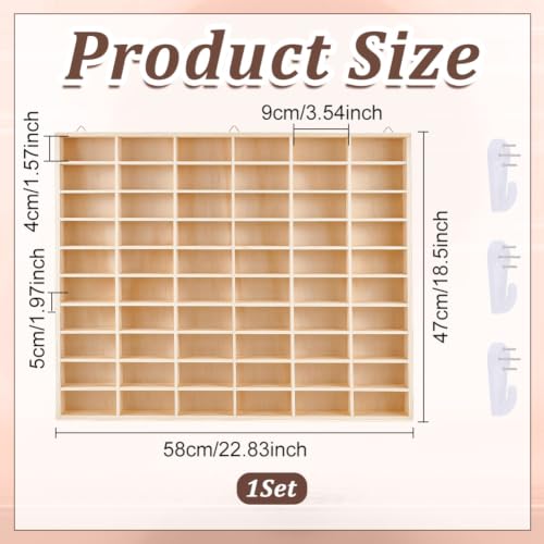 UNICRAFTALE 60-Grid Wooden Display Shelf for Action Figures & - Image 4