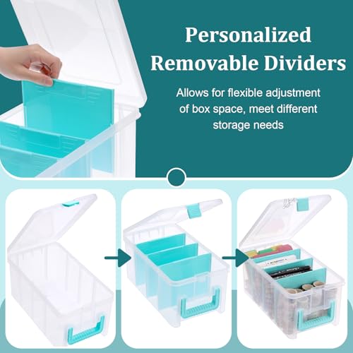BTSKY Clear Plastic Dividing Storage Box with 4 | Home Organization - Image 5