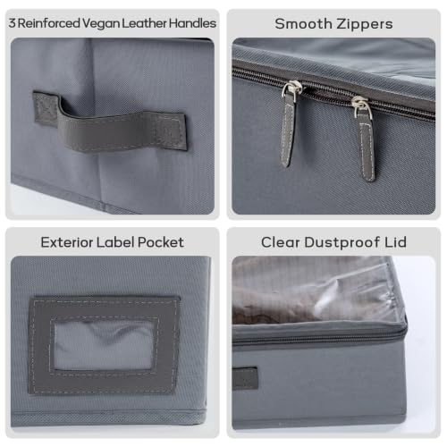 10" High Capacity Under Bed Storage Bins (3-Pack, Charcoal Grey) - Image 4