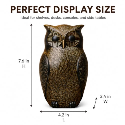 ANWR Mid Century Modern Owl Statue Decor, Small Animal Figurines - Image 4