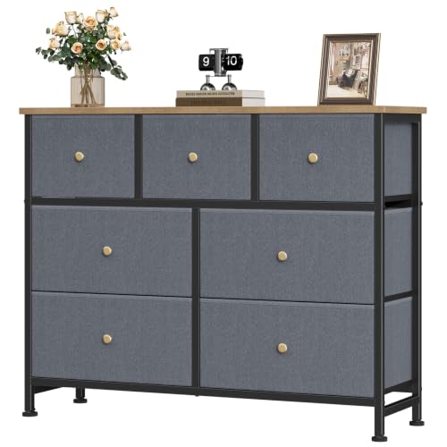 OLIXIS 7 Drawer Fabric Dresser, Storage Tower for Bedroom - Image 2