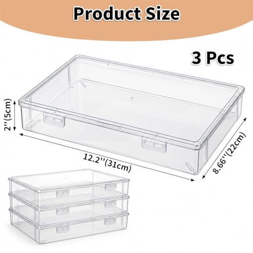 3 Pcs Portable Storage Container Box with Lid for Board - Image 4