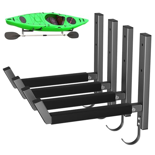 Wall Mounted Kayak Storage Rack, Kayak Holder with Paddle Hooks - Image 2