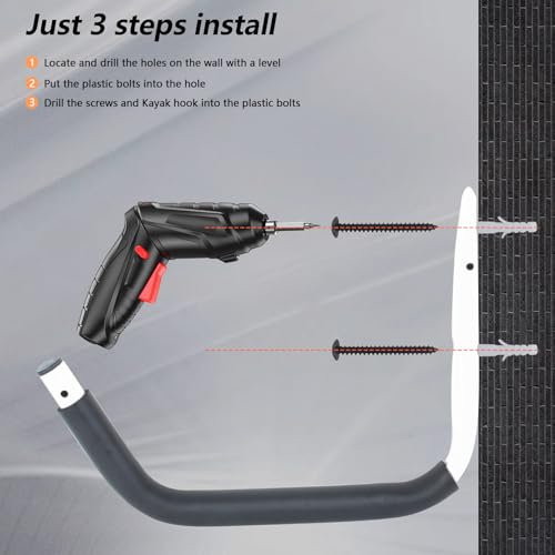 DEDU Kayak Storage Rack, Kayak Wall Mount Hangers 4 Pack - Image 8