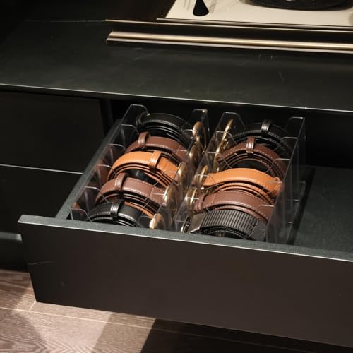 Belt Organizer - 2 Pack Clear Stackable Belt holder - Image 6
